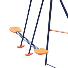 Outdoor Double Swing Set Heavy Duty Metal Frame Backyard Home Kids Children
