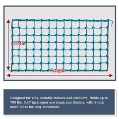 Polyester Climbing Net Sky Blue 3ft x 6ft 8 Sizes Indoor/Outdoor Treehouse Gym