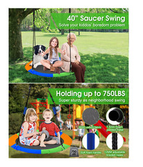 750 Lb Weight Capacity 40 Inch Round Saucer Tree Swing bed hammock outdoor PLAY