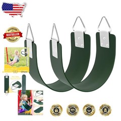2PC Green EVA Swing Seat 300LB Capacity Outdoor Playground