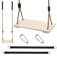 Outdoor Swing, KINSPORY Swing Set for Backyard, Adjustable Nylon Rope with Hangi