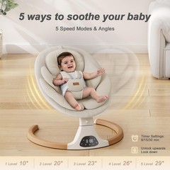 Baby Swings for Infants, Monamii Baby Swing, Infant Swing with 5 Speeds, 10