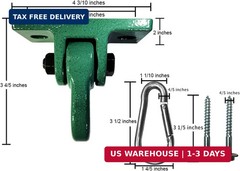 ABUSA Heavy Duty Green Swing Hangers Screws Bolts Included Over 5000 lb Capacity