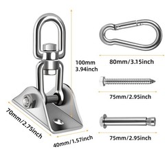 Heavy Duty Hammock Hanging Kit 1000 lb Capacity 360° Swing Hooks