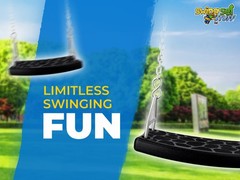 SWING SET STUFF INC. FLAT SEAT WITH 5.5 FT. UNCOATED CHAIN (BLACK) wooden 0309