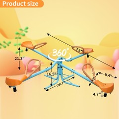 Outdoor Kids Spinning Seesaw Sit & Spin Teeter Totter Playground Equipment