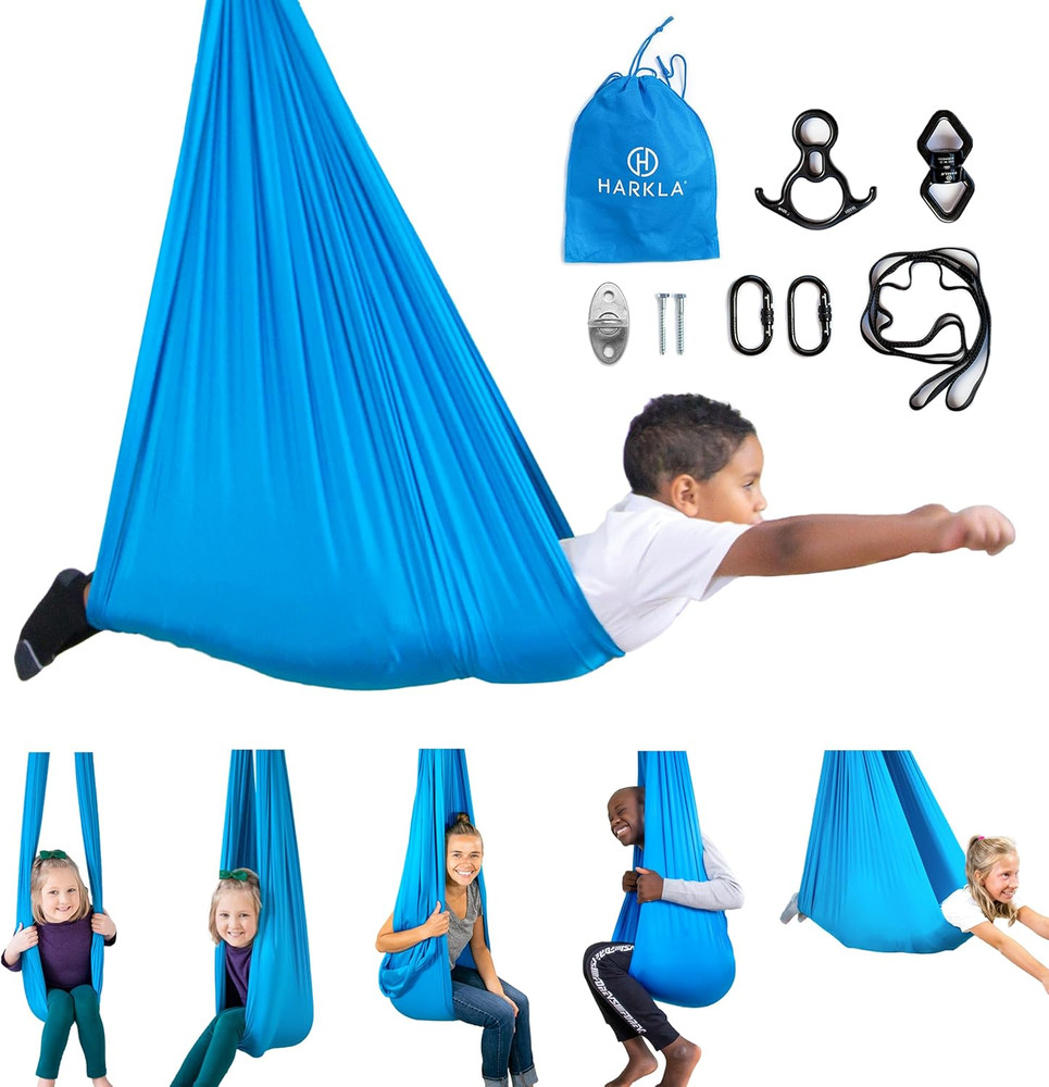 Harkla Sensory Swing for Kids & Adults – Holds 300lbs, Indoor Sensory Swing for