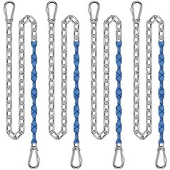 Heavy Duty 4-Pack 65″ Stainless Steel Swing Chains with Grip Sleeves & Quick Con