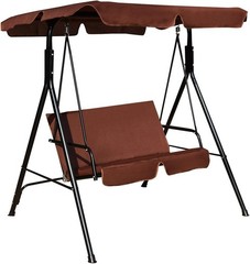 Solid Steel Patio Swing with Adjustable Canopy