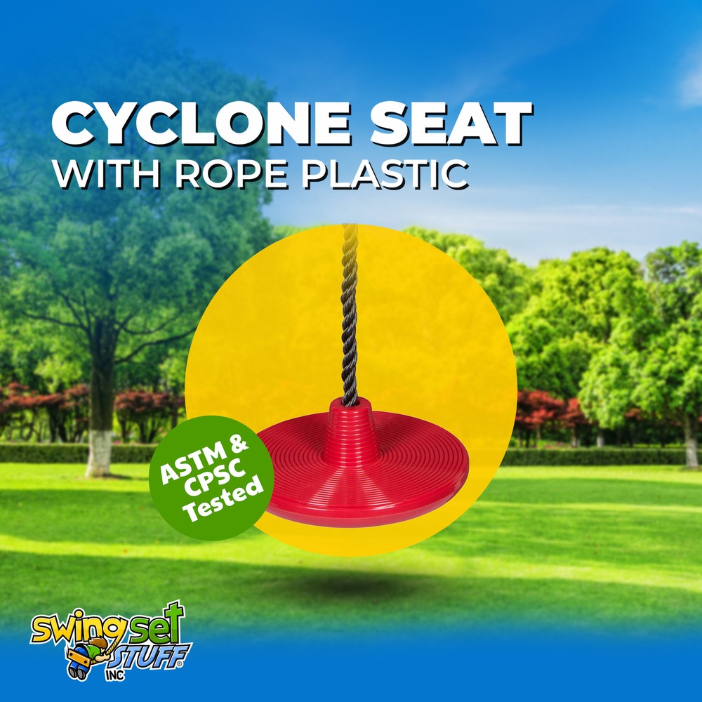 SWING SET STUFF CYCLONE SEAT WITH ROPE RED playground child park disc round 0120