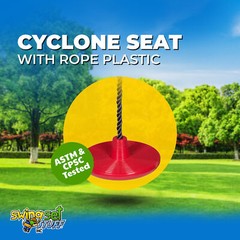 SWING SET STUFF CYCLONE SEAT WITH ROPE RED playground child park disc round 0120