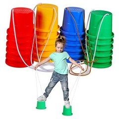 12 Pairs Balancing Stilts for Kids Walking Bucket Toy – Plastic Walking Toy