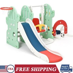 7 in-1 Indoor Outdoor Slide Freestanding Toddler Slide Climber Playset for Kids