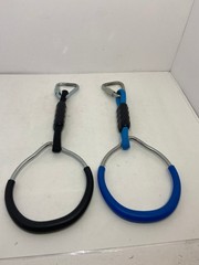🍉 2 Hanging Ninja Gymnastic Rings Swing Monkey Bars Climbing Ring Jungle Fist