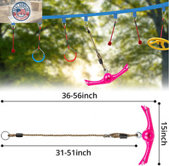 Ninja-Twister Swing Spins Set: Slackline Attachments – 360° Handle Twist-Spin Fl