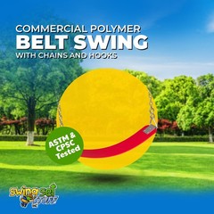 SWING SET STUFF COMMERCIAL POLYMER BELT SEAT RED WITH CHAINS AND HOOKS fort 0129