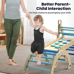 Juego de triángulos Pikler juego de escalada arcoíris Pikler para niños pequeños