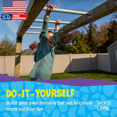 DIY Monkey Bars Kit 12 Pack Heavy Duty and Durable Do It Yourself Uv-Resistant