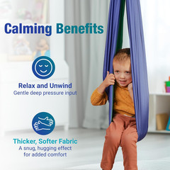 Sensory Swing for Kids Navy/Green | Indoor Swing for Kids Made with Soft & Durab