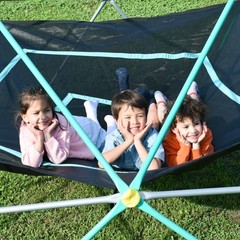 13ft Kids Climbing Dome, Metal Geometric Climber w/ Hammock, UV & Rust Resistant
