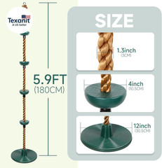Climbing Rope with Platforms and Disc Swing Seat Set Playground Accessories Incl