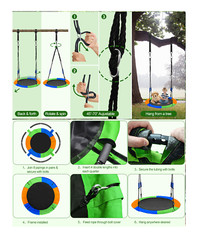 750 Lb Weight Capacity 40 Inch Round Saucer Tree Swing bed hammock outdoor PLAY