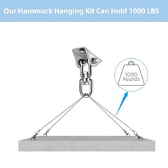 Heavy Duty Hammock Hanging Kit 1000 lb Capacity 360° Swing Hooks