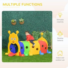 Kids Caterpillar Tunnel Climb-N-Crawl Play, 72.75″ x 39.25″ x 41.25″