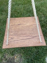 Amish made Wooden Tree Swing Seat Rope Pine Wood Swing Set 17.5×16.5″