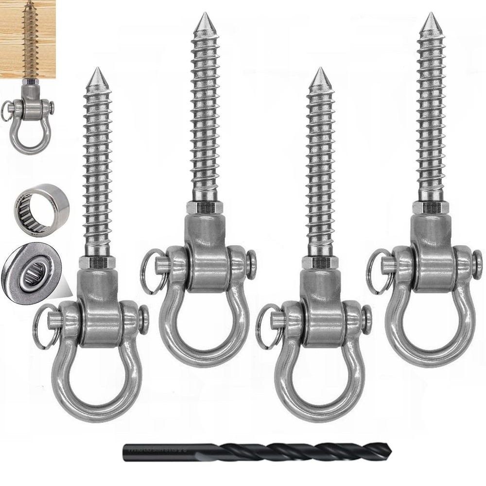 4 Heavy Duty Swing Hangers Permanent Anti Rust Bearing, 180 Swing Hardware, 1…