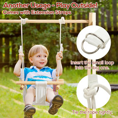 Foldable Montessori Wooden Swing Set for Toddlers 6-36 Months, Indoor/Outdoor