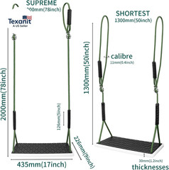 Heavy Duty Swing Seat Non-Slip with Tree Rope Adjustable Swing Set Accessories R