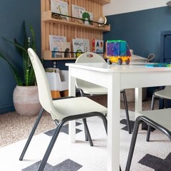 Backyard Discovery 12″ Kid’s Stacking Chairs-4 Pack- Ivory