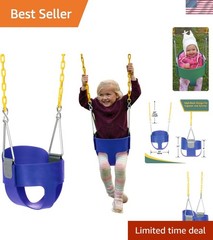 Heavy-Duty Blue Toddler Swing Seat with High Back Support – Fully Assembled