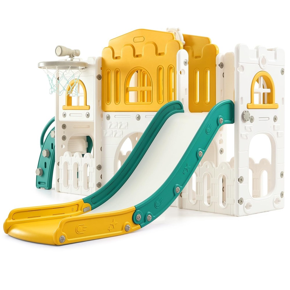 8 in 1 Toddler Climber Slide Playset Outdoor Indoor Slide Playset for Kids