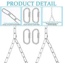 Porch Swing Hanging Chain Kit (2 Pack) 1000 Lbs Capacity, Heavy Duty Galvaniz…