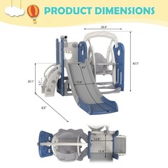 Toddler Swing/Slide Set 7 in 1 Baby Slide for Toddlers 1-3 Toddler Playground