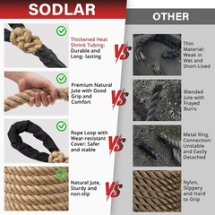 Climbing Rope Gym Workout – 10FT 15FT 20FT 25FT 30FT 35FT Heavy Duty Jute Thi…