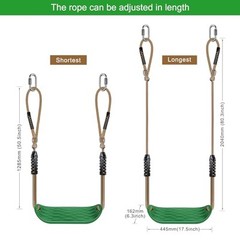 2 Packs 220LB Capacity Swing Seat Set with Adjustable 2 Pcs Green Swing Seat