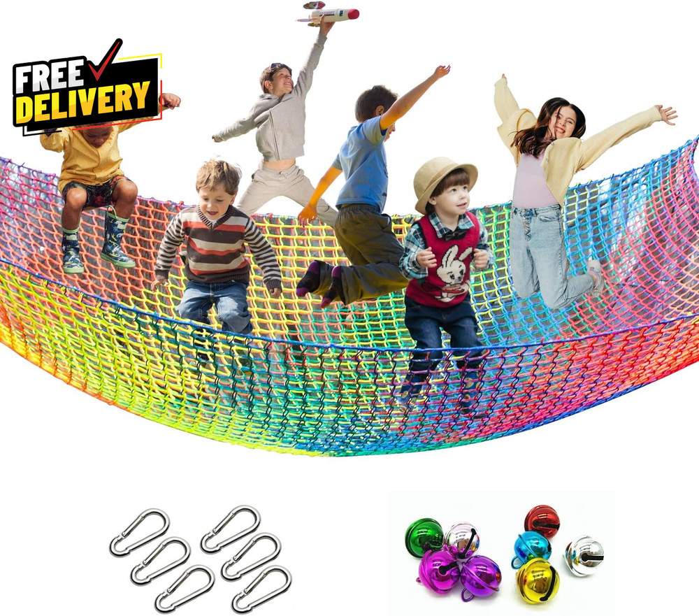 Climbing Cargo Net 6.5 X 9.8 Double Layers Playground Safety Net Kids Backyard..