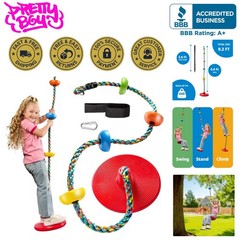 Medium Multicolored Rope Swing with Climbing Platforms and Disc Seat