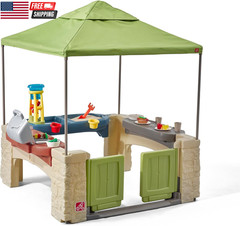 Step2 All around Playtime Patio with Canopy Playset – Shaded Outdoor Playhouse f
