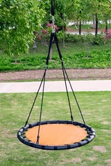 40″ Tree Net Web Saucer Round Swing, 600 lbs Weight Limit, Orange & Black