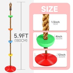 Climbing Rope Tree Swing with Platforms and Disc Swing Seat Set Outdoor Playg…