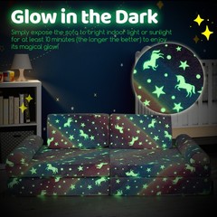 8 Pieces Modular Kids Play Couch Glow in Dark Toddler Sectional Sofa Multi Color