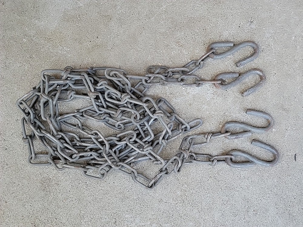 Pair Vintage 8ft Swing Playground Swingset Chain Outdoor S Hook Galvanized Steel