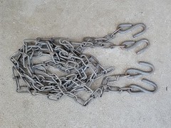 Pair Vintage 8ft Swing Playground Swingset Chain Outdoor S Hook Galvanized Steel