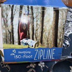 HearthSong 150-Foot Galvanized Steel Backyard Zipline Kit