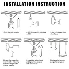 Heavy Duty Swing Hangers 2000 LB Capacity 360 Swivel Stainless Steel 2 Pack