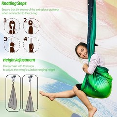 Sensory Swing for Kids & Adults Holds 300lbs Indoor & Aurora Green